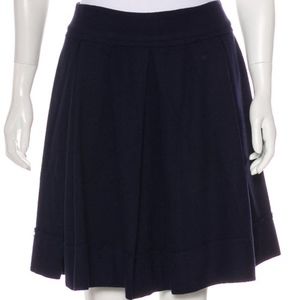 Robert Rodriguez Navy Blue Box Pleat Skirt